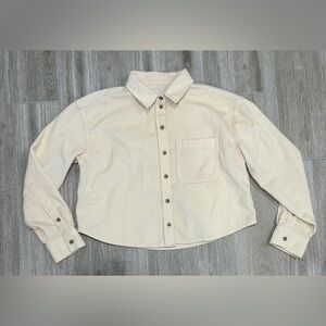 American Eagle Outfitters Ivory Corduroy Shirt